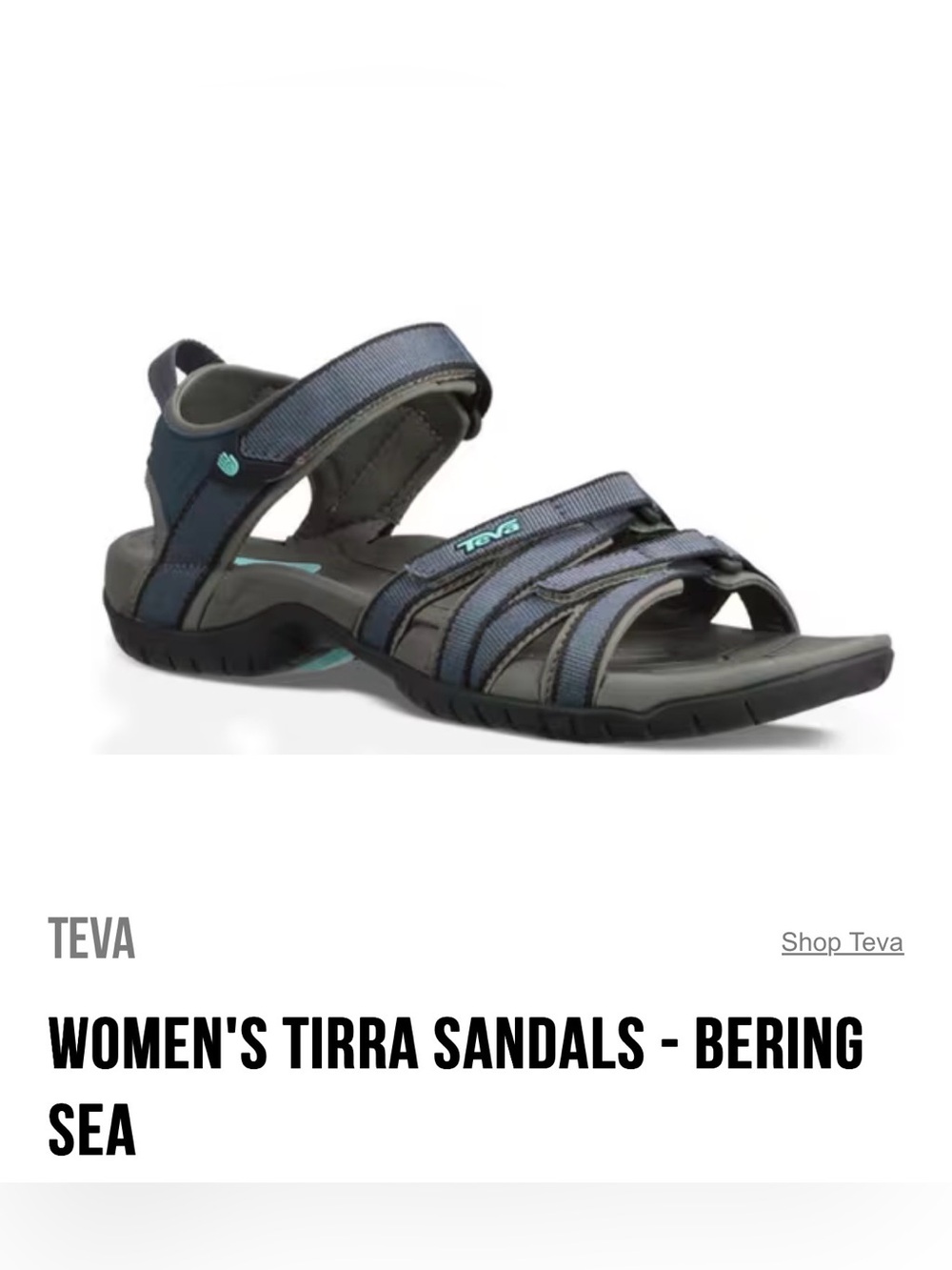 Teva Women's Sandals - Bering Sea Blue with Teal Accents-sz 7